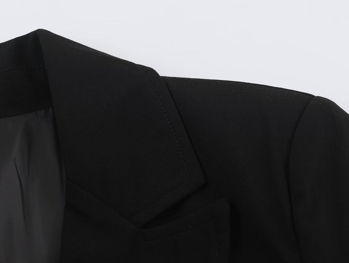 Women's Padded-Shoulder Slim Blazer