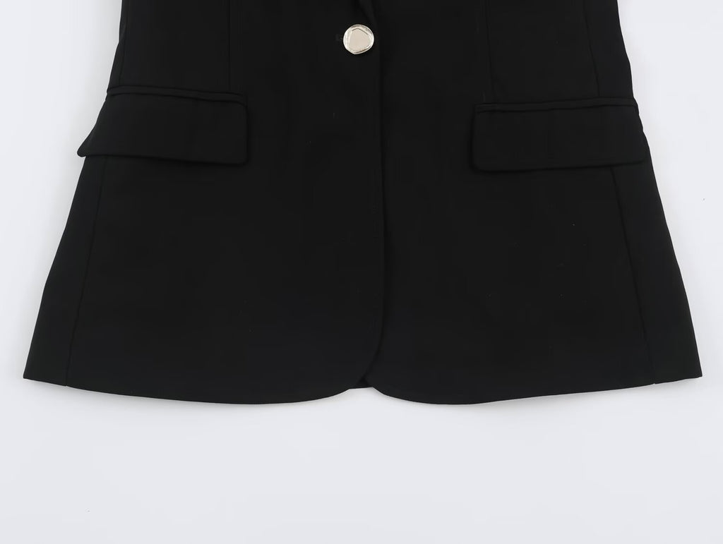 Women's Padded-Shoulder Slim Blazer