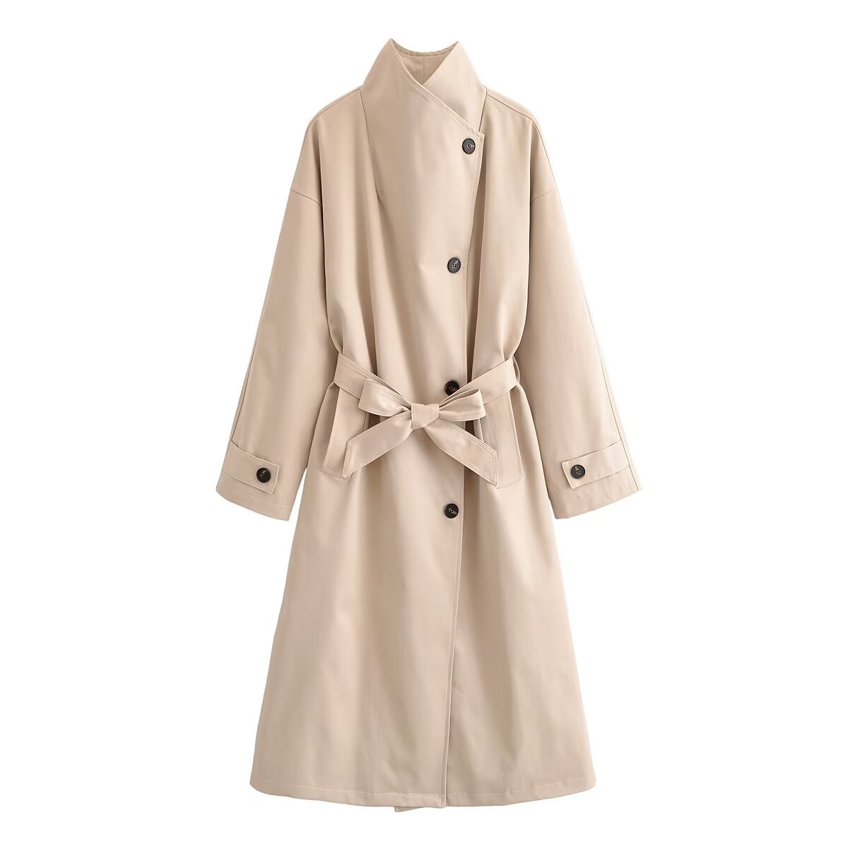 Women's Belted Long Trench Coat