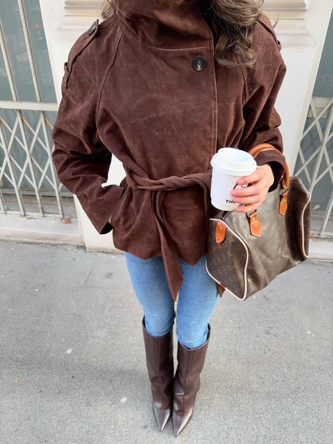 Women's Suede-Look Belted Jacket