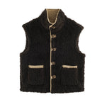 Elegant Office Fur One Double Sided Wear Collared Vest