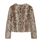 Spring Casual Warm Leopard Print Short Coat