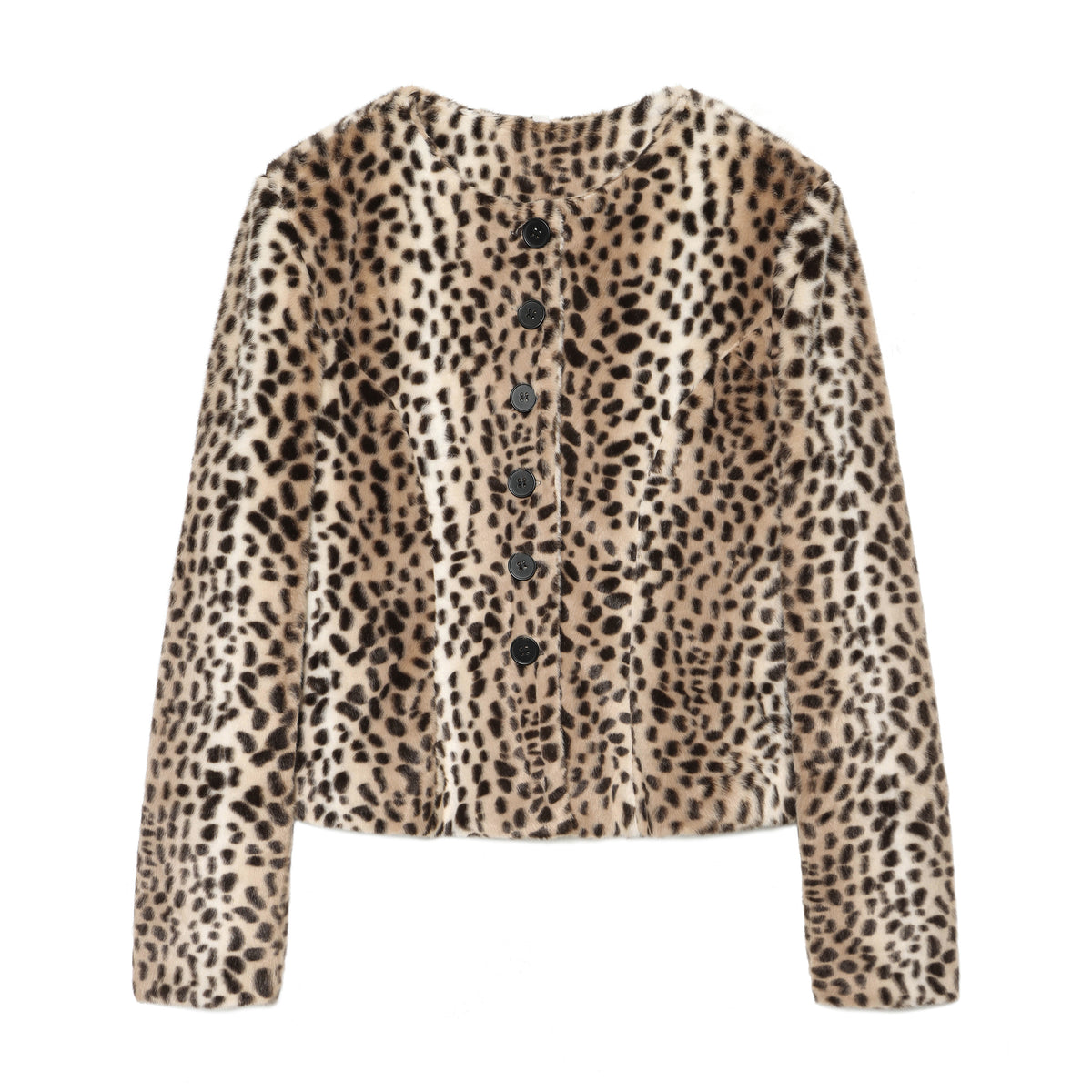 Spring Casual Warm Leopard Print Short Coat
