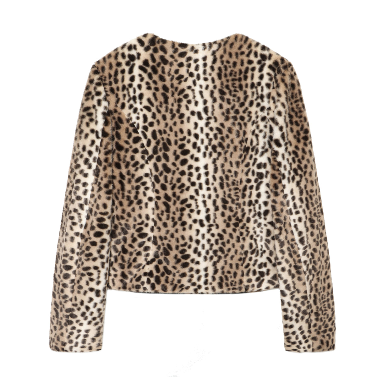 Spring Casual Warm Leopard Print Short Coat