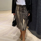 Women's Fall Design Print Sheath Mid Length A Line Skirt