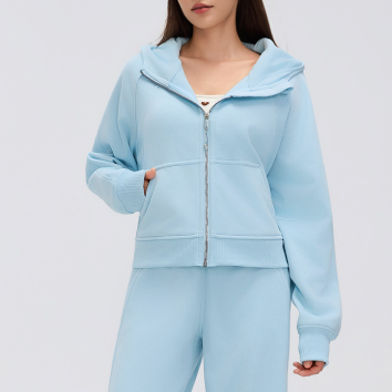 Women's Full-Zip Hooded Casual Sweater