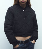 Women's Cropped Cotton Bomber Jacket