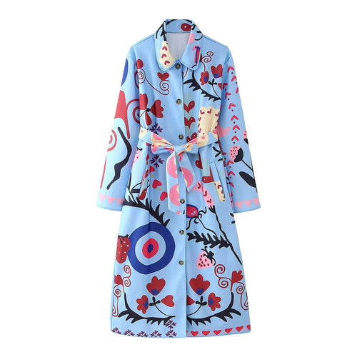 Women's Floral Wool-Blend Belted Coat