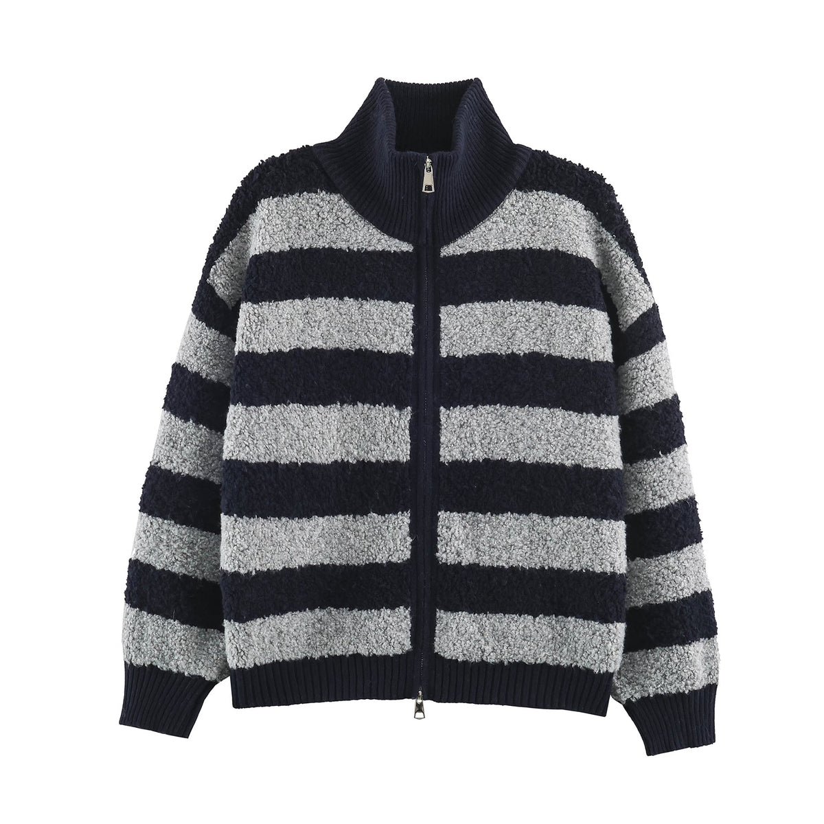 Women's Striped Knit Cardigan Coat