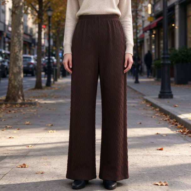 Women's Jacquard Wide-Leg Pants