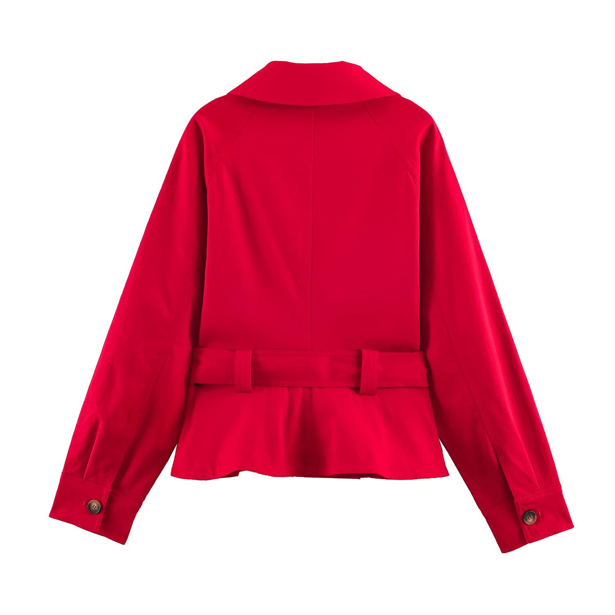 Women's Autumn With Belt Short Double Breasted Wind Coat