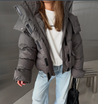 Women's Women's's Office Hooded Cotton Padded Coat Autumn Winter Casual Loose Cotton Padded Jacket Woman