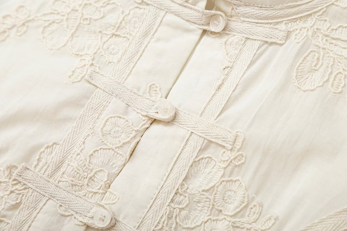 Women's Autumn Chinese String Button Embroidered Shirt