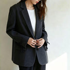 Women's Autumn Winter Casual Loose Wool Tassel Blazer