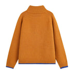 Women's Women's's Autumn Winter Color Matching Trim Pocket Zipper Cardigan