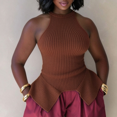 Women's Women's's Elegant Irregular Asymmetric Hem Stretch Sweater
