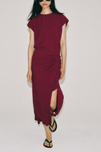 Summer Laminated Decoration Midi Dress