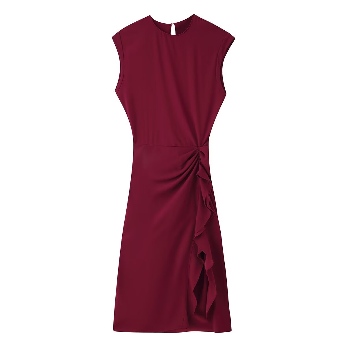 Summer Laminated Decoration Midi Dress