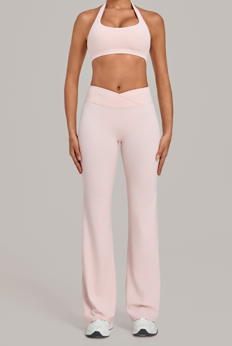 Autumn Sand Tight Halter Yoga Breathable Quick Drying Casual Workout Exercise Two Piece Sets