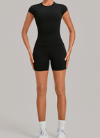 Autumn Sand Backless Yoga Clothes Tight Invisible Pleated Yoga Casual Fitness Two Piece Sets