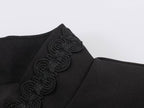 Women's French Long Sleeve Turtleneck Padded Shoulder Jacket