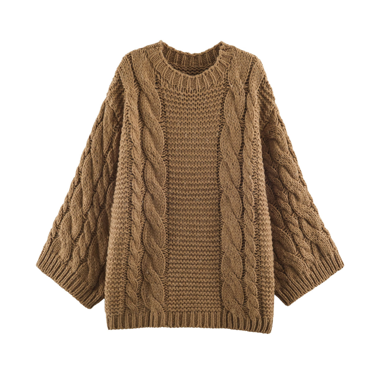 Wide-Sleeve Chunky Knit Sweater