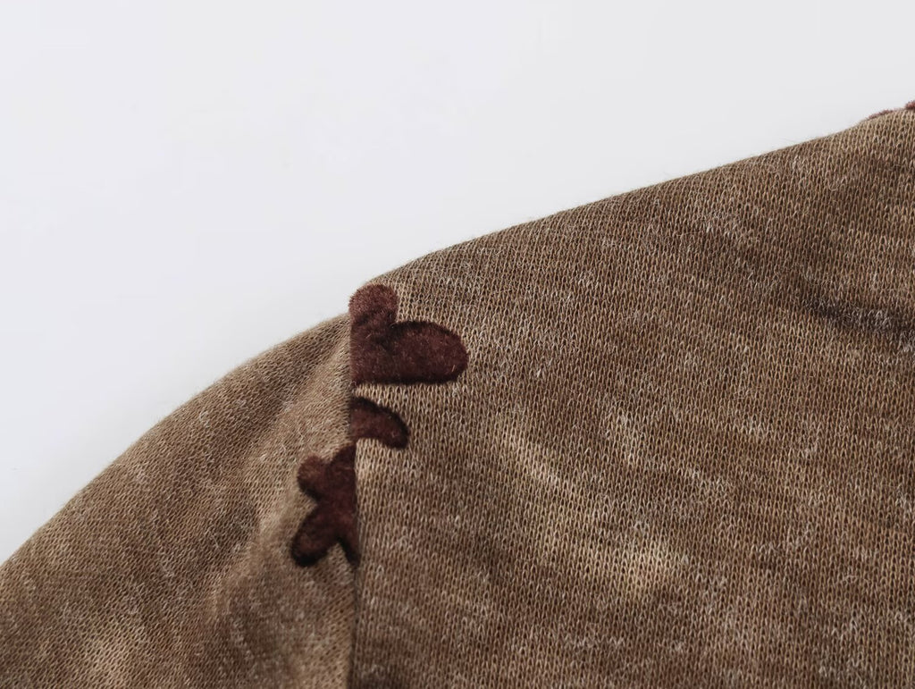 Asymmetric Flocked Half-Turtleneck Dress