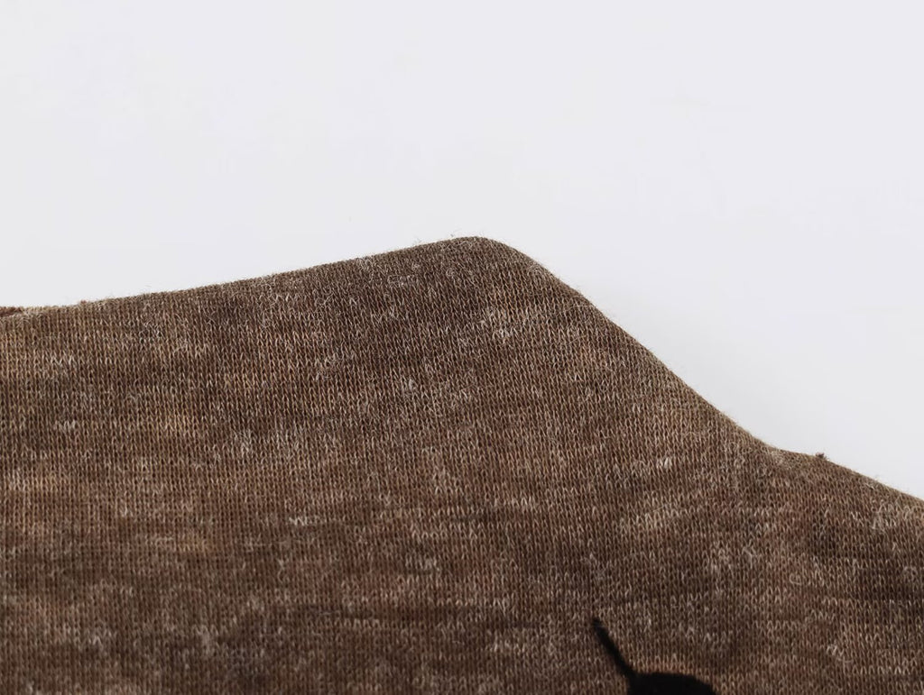 Asymmetric Flocked Half-Turtleneck Dress