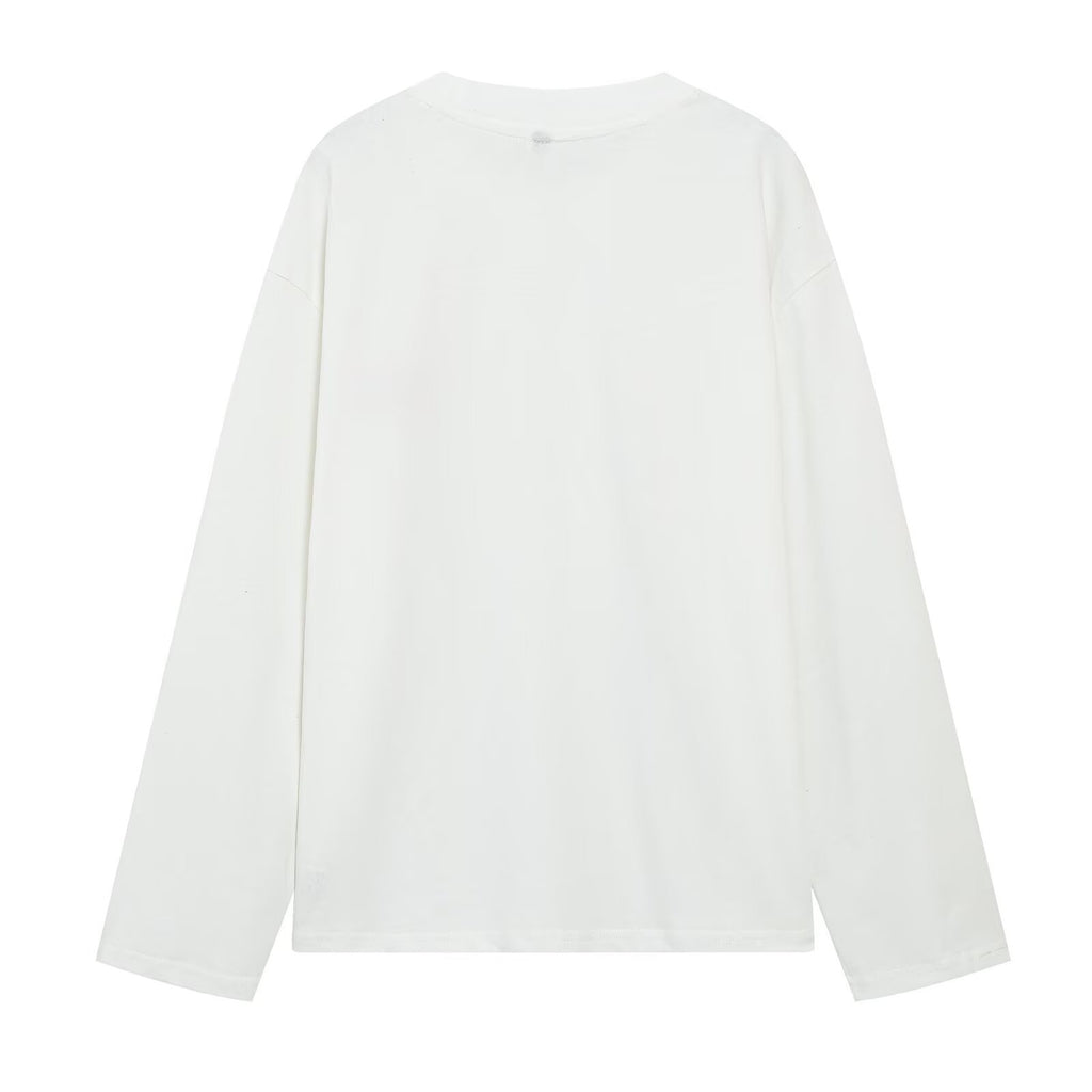 Decorative-Detail Long-Sleeve T-Shirt