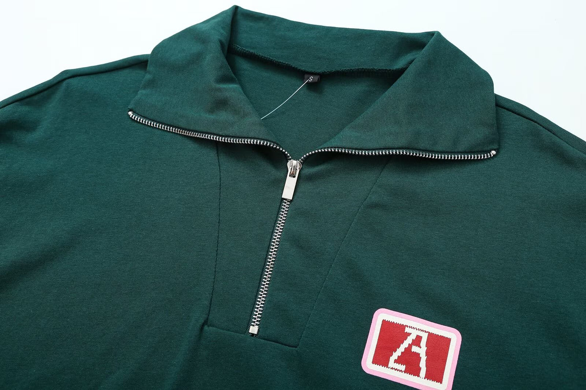 Printed Half-Zip Sweatshirt