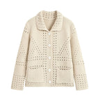 Cutout Shoulder Knit Cardigan