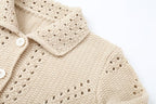 Cutout Shoulder Knit Cardigan