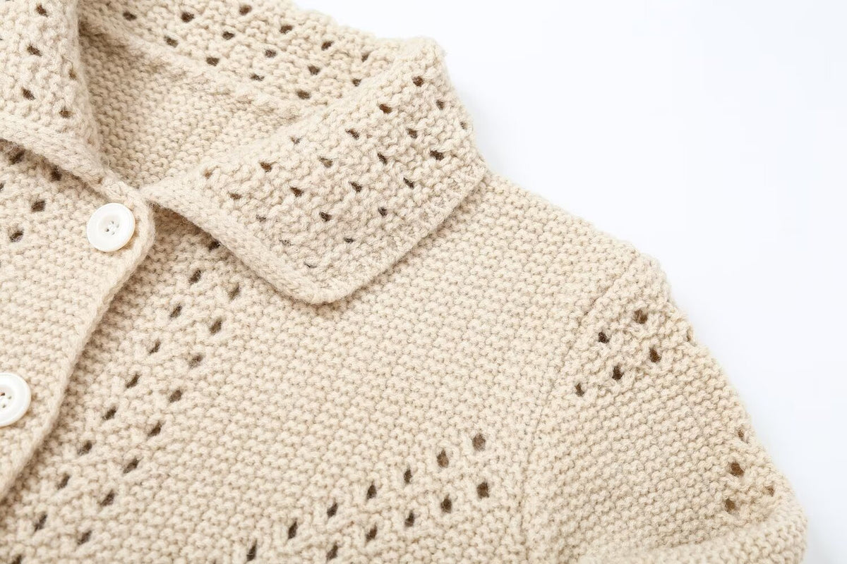 Cutout Shoulder Knit Cardigan