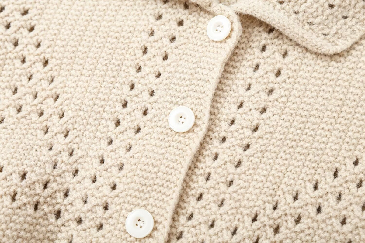 Cutout Shoulder Knit Cardigan