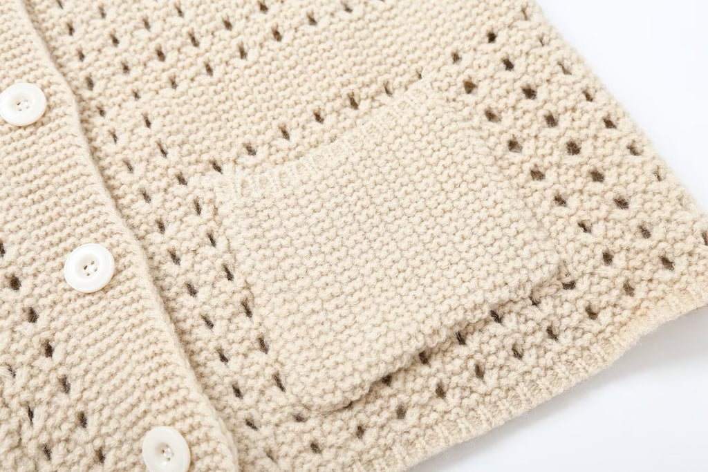 Cutout Shoulder Knit Cardigan