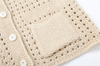 Cutout Shoulder Knit Cardigan