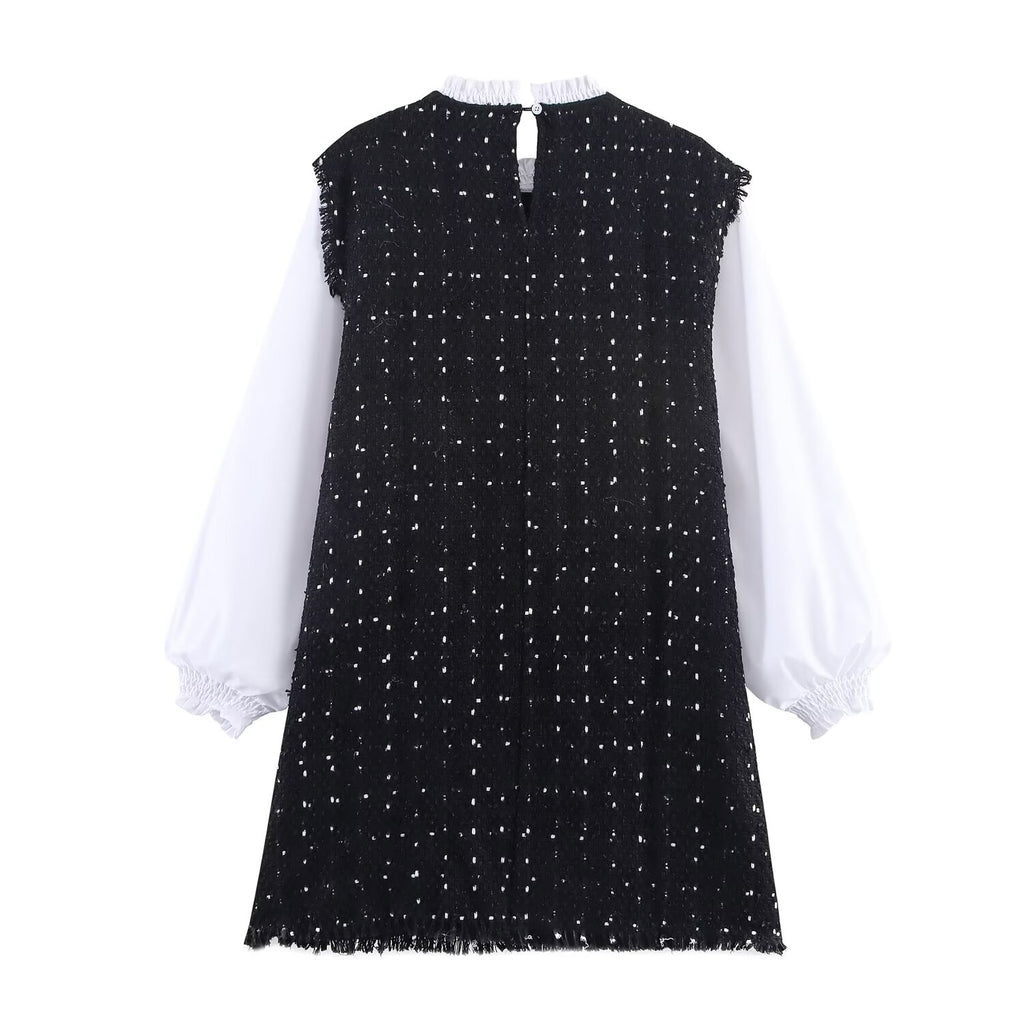 Round-Neck Long-Sleeve Dress