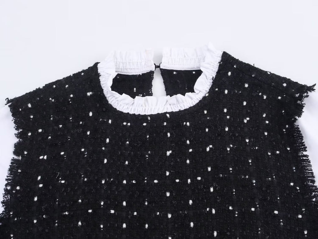 Round-Neck Long-Sleeve Dress