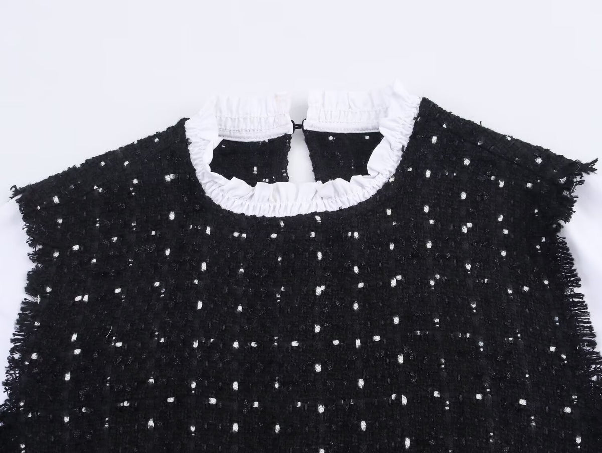 Round-Neck Long-Sleeve Dress