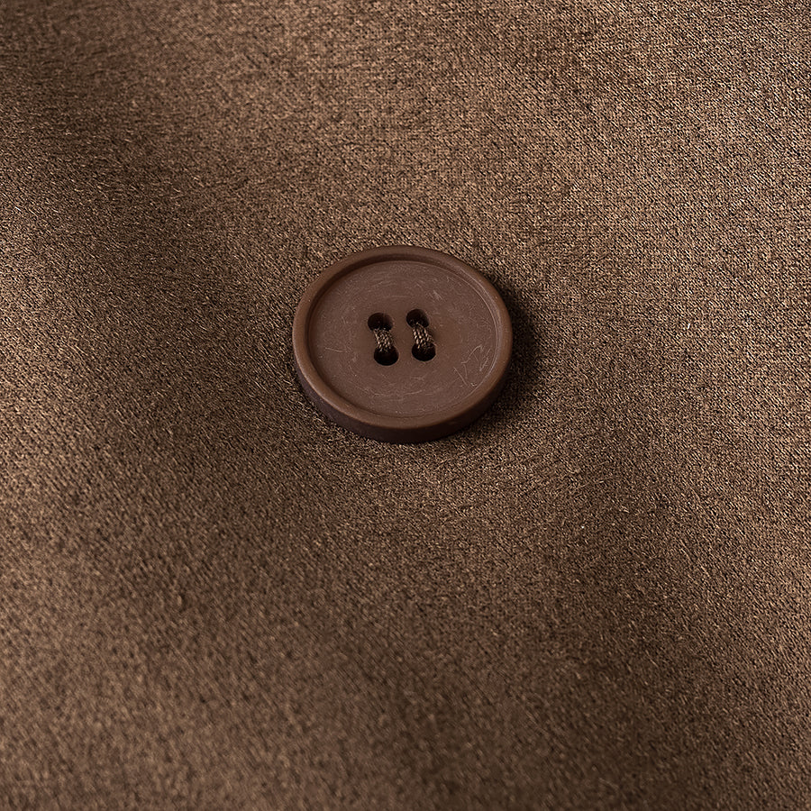 Suede Long Collared Trench Coat
