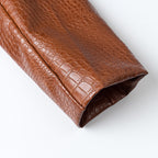 Retro Mid-Length Leather Coat