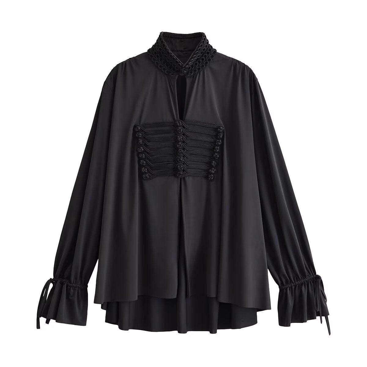 Black Turtleneck Napoleon Shirt