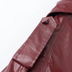 Wide-Belt Leather Trench Coat