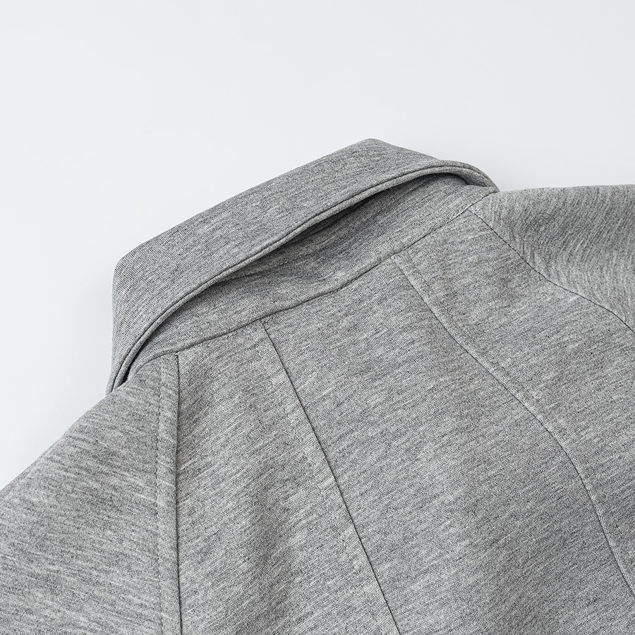 Collared Zip-Up Waist-Defined Coat