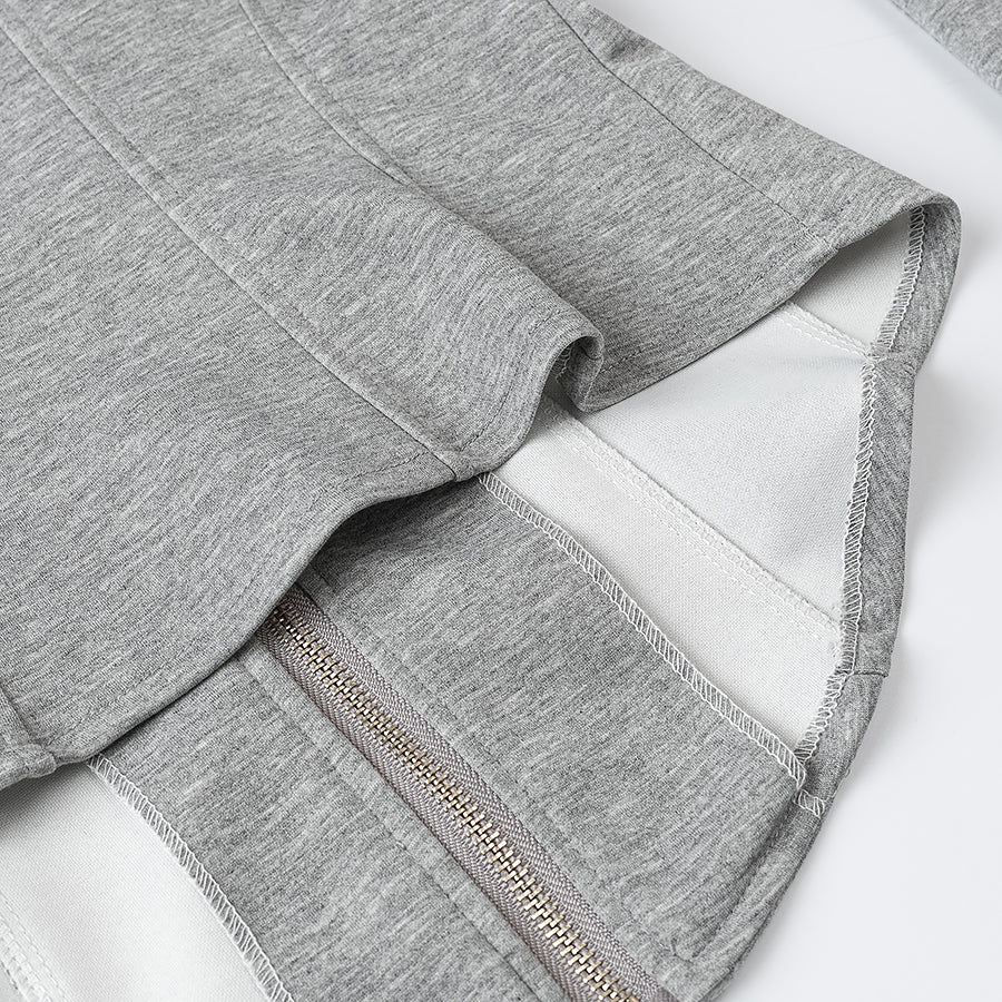 Collared Zip-Up Waist-Defined Coat