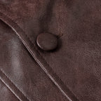 Polo-Collar Short Leather Jacket