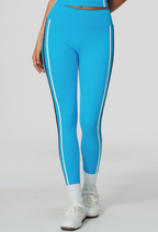 Sports Tight Trousers Contrast Color High Waist Shaping Pilates