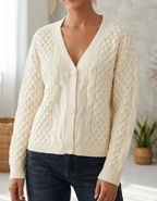 Spring Autumn Wool Knit Cardigan Outer Tower Mid Length Loose Wool