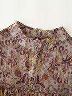 French Printed Laminated Decoration Mini Dress