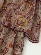 French Printed Laminated Decoration Mini Dress